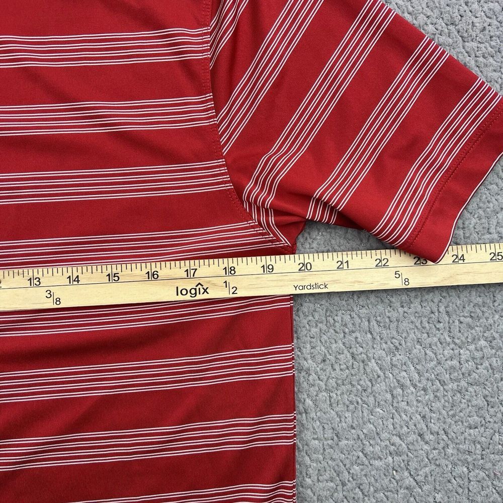 Nike Golf Mens Tour Performance Shirt Small Red White Striped‎ ESPN Logo - Picture 7 of 9